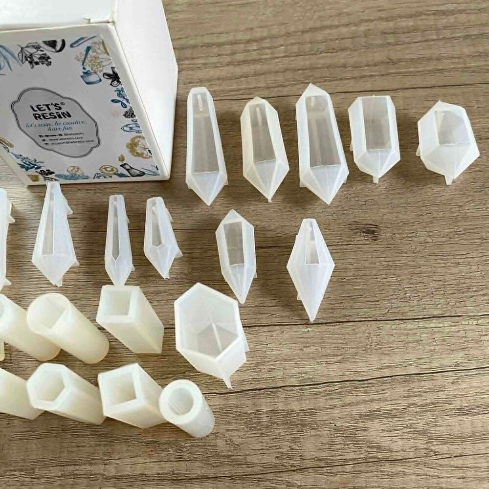 Crystal and Cylinder - Shaped Clear Silicone UV Resin Molds - Picture 3 of 5